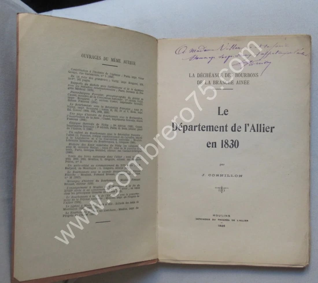 Le Département de l'Allier en 1830. J CORNILLON - Image 3