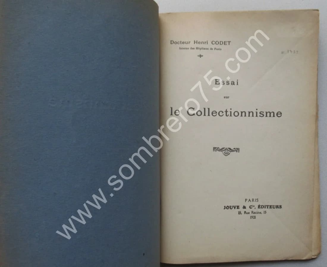 Essai sur le Collectionnisme. Docteur Henri CODET - Image 3