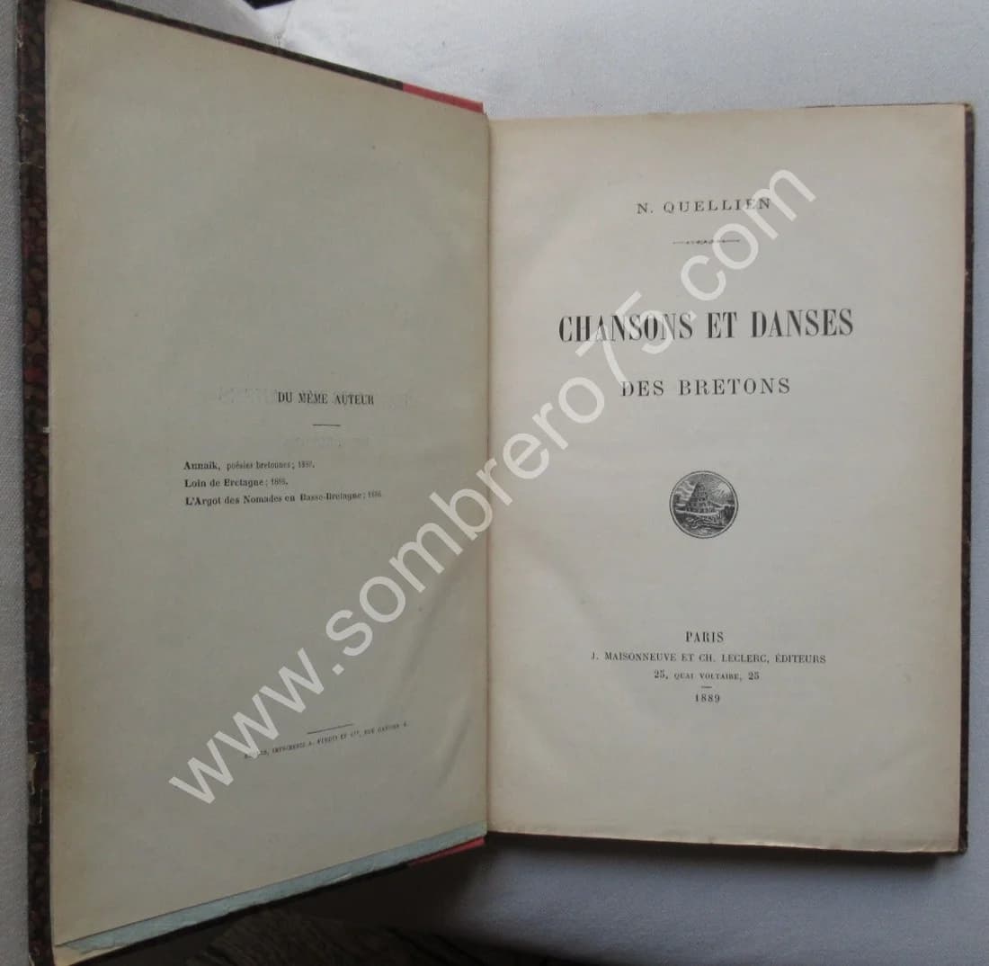 Chansons et Danses des Bretons. N QUELLIEN 1889 - Image 2