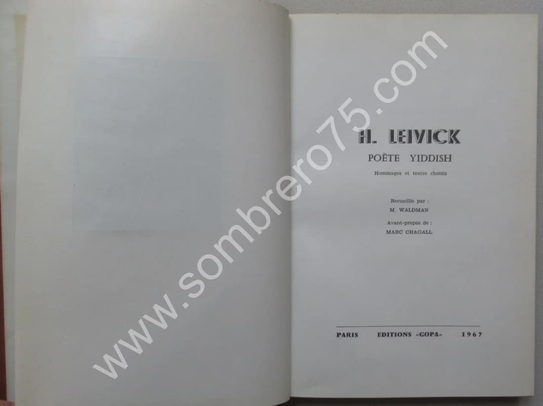 H. LEIVICK Poète Yiddish. Hommages et Textes Choisis. 1967 - Image 4