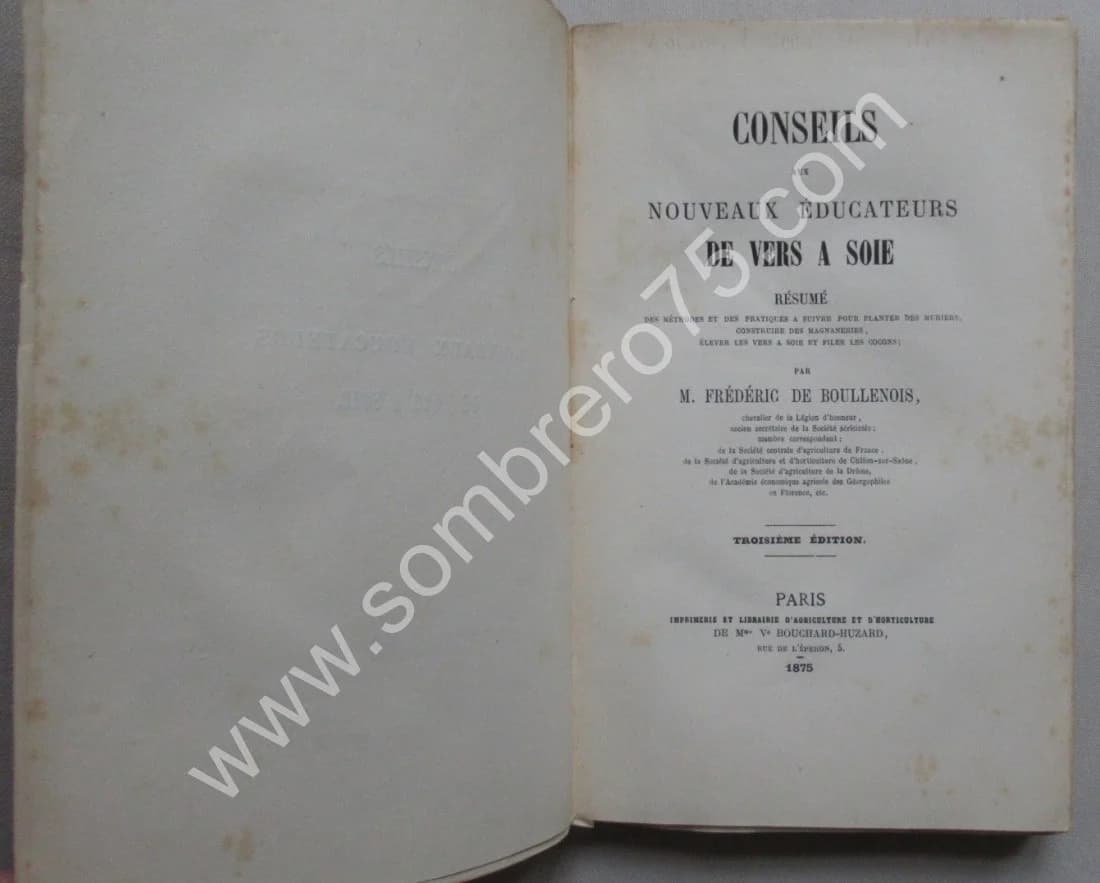 Conseils aux Nouveaux Educateurs de Vers à Soie. De Boullenois - Image 3