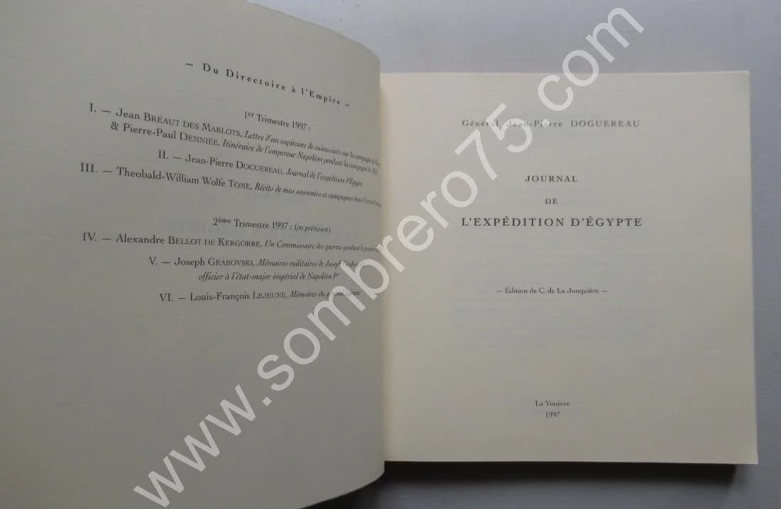 Journal de l'Expédition d'Egypte. Général Doguereau. 1997 - Image 3