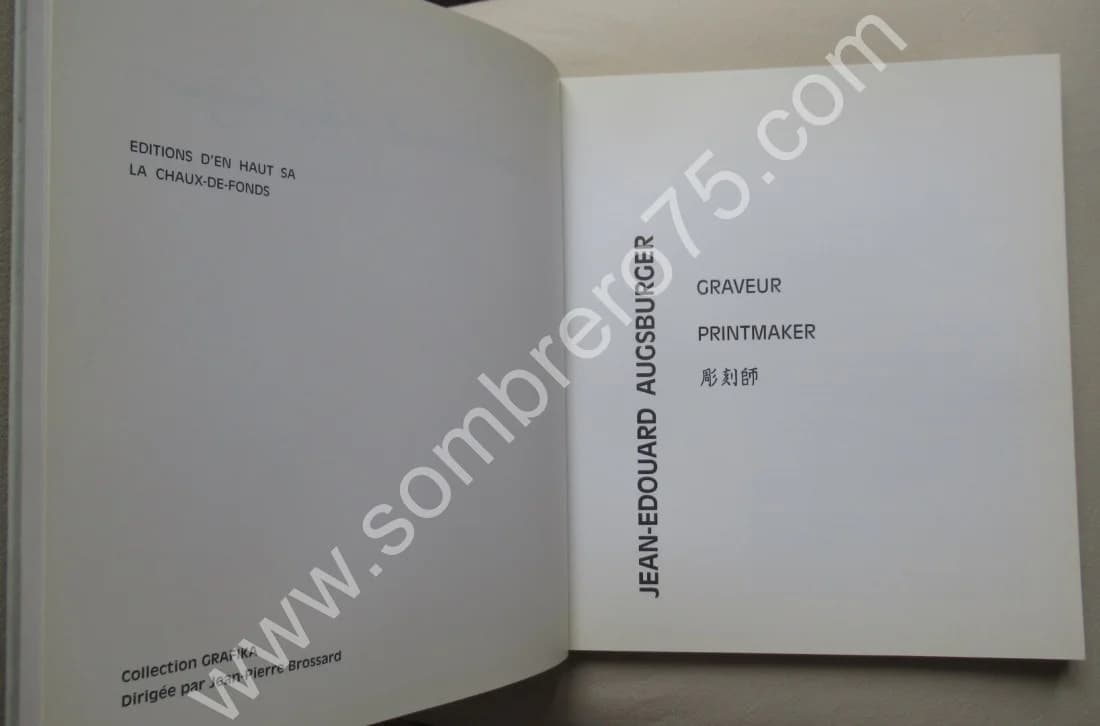 Jean Edouard Augsburger - Graveur. 1991 Collection Grafika - Image 3