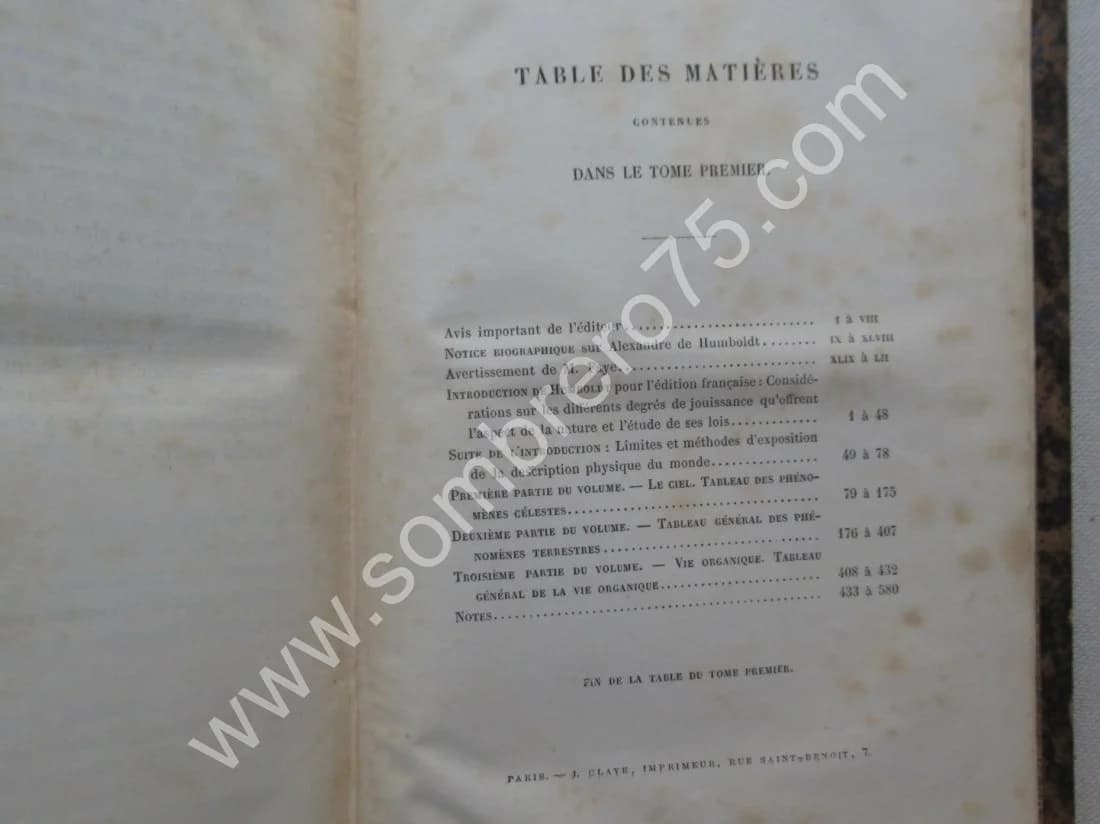 Cosmos - Essai d'une Description Physique du Monde. 4 Tomes. Alex. HUMBOLDT - Image 6