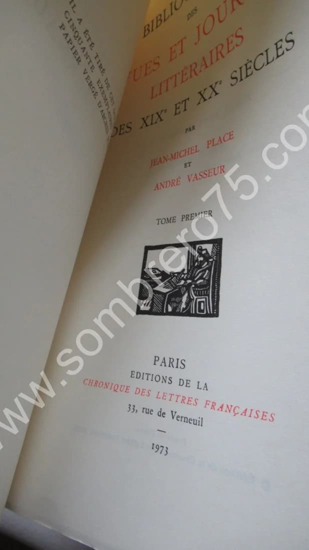 Bibliographie des Revues et Journaux Littéraires des XIXe et XXe Siècles. 3 Vol. J M PLACE - Image 3