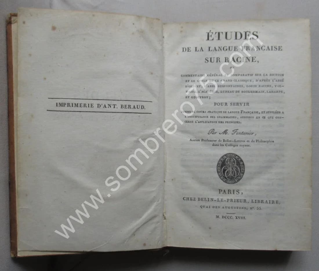 Etudes de la Langue Française sur la Racine.. 1818 - Image 4