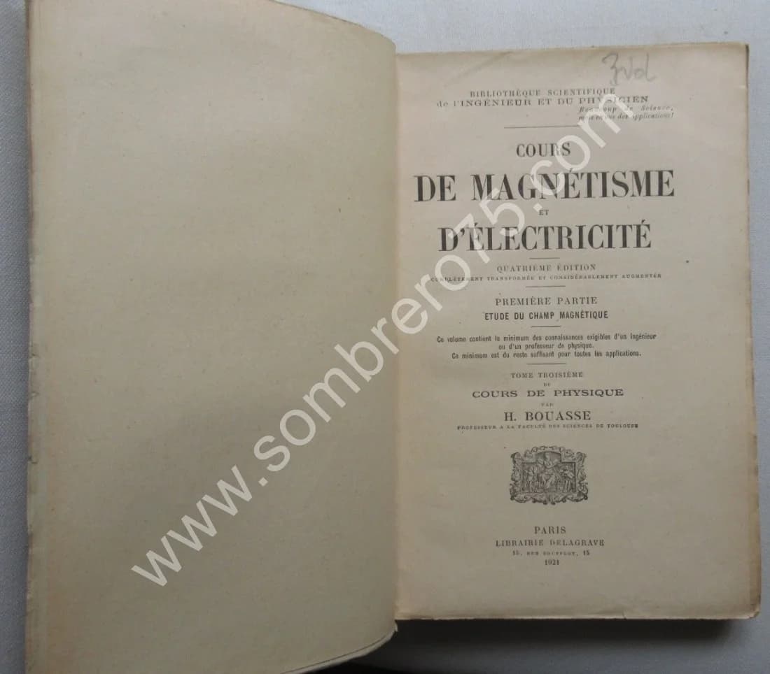 Cours de Magnétisme et d'Electricité- 3 Tomes - Image 3