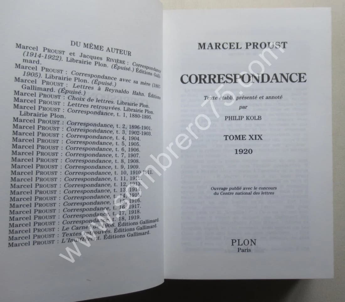 Correspondance de 1920 - Tome 19. Texte Établi et Annoté par Philip Kolb - Image 3