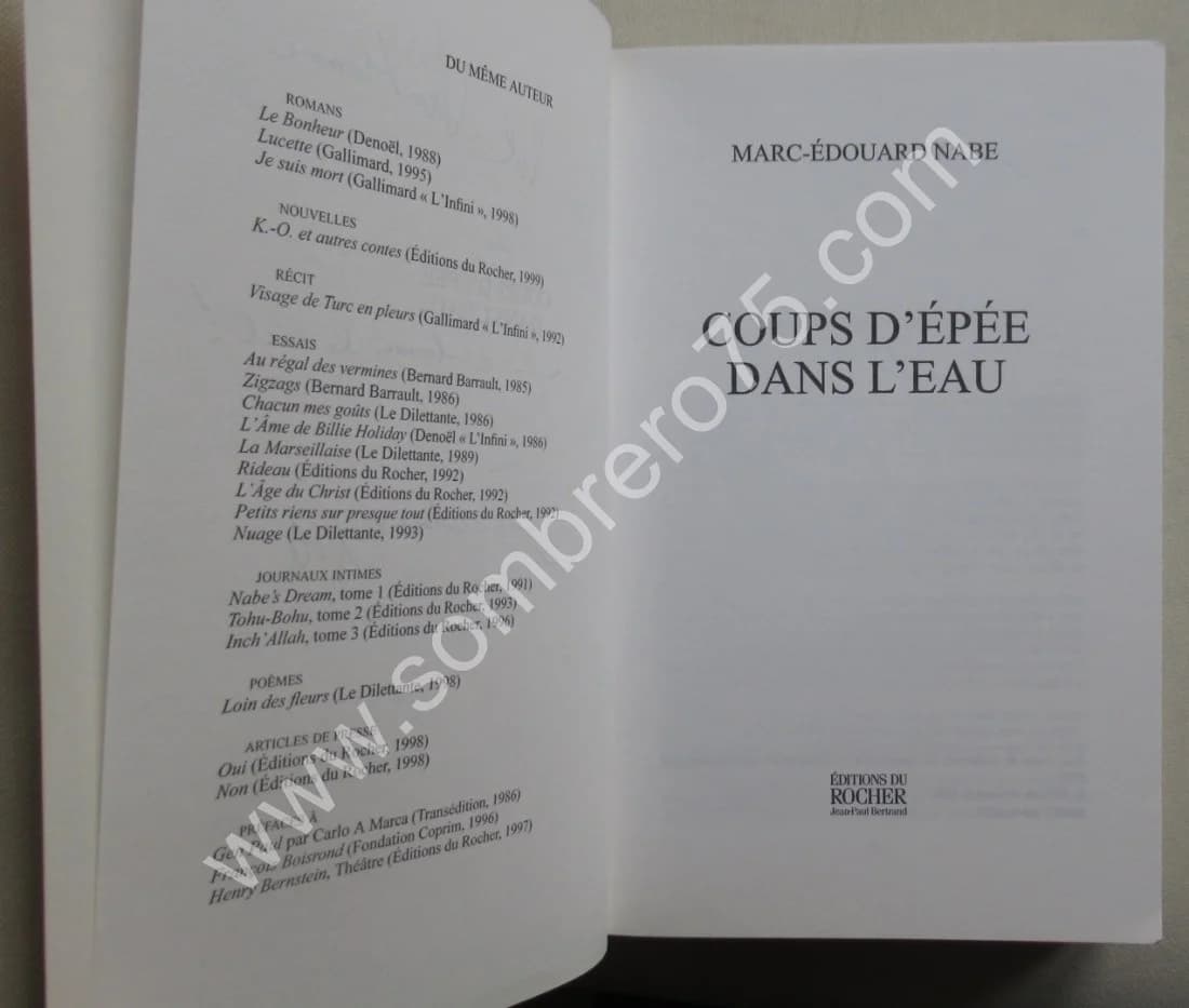 Marc Edouard NABE. Coups d'Epée dans l'eau. Envoi - Image 3