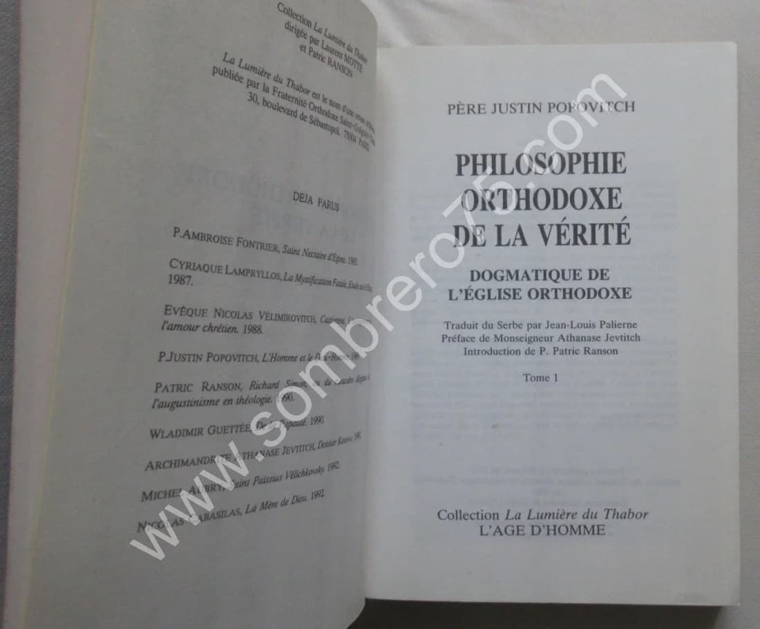 Philosophie Orthodoxe de la Vérité. Tome 1. J. POPOVITCH - Image 3