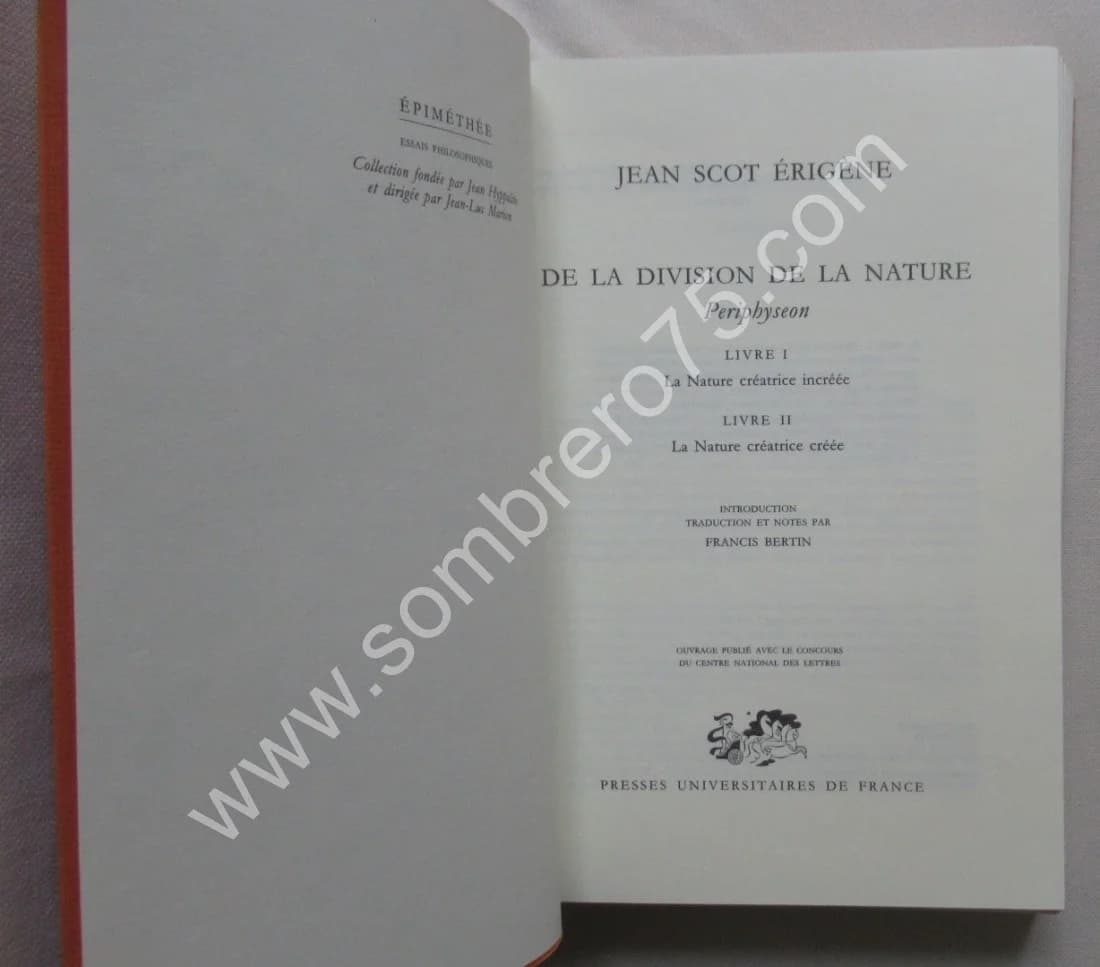 De la Division de la Nature- 3 Tomes - Livre I à IV - Image 3