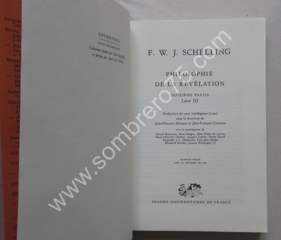 Philosophie de la Révélation. Livre III. F. W. J. SCHELLING - Image 3