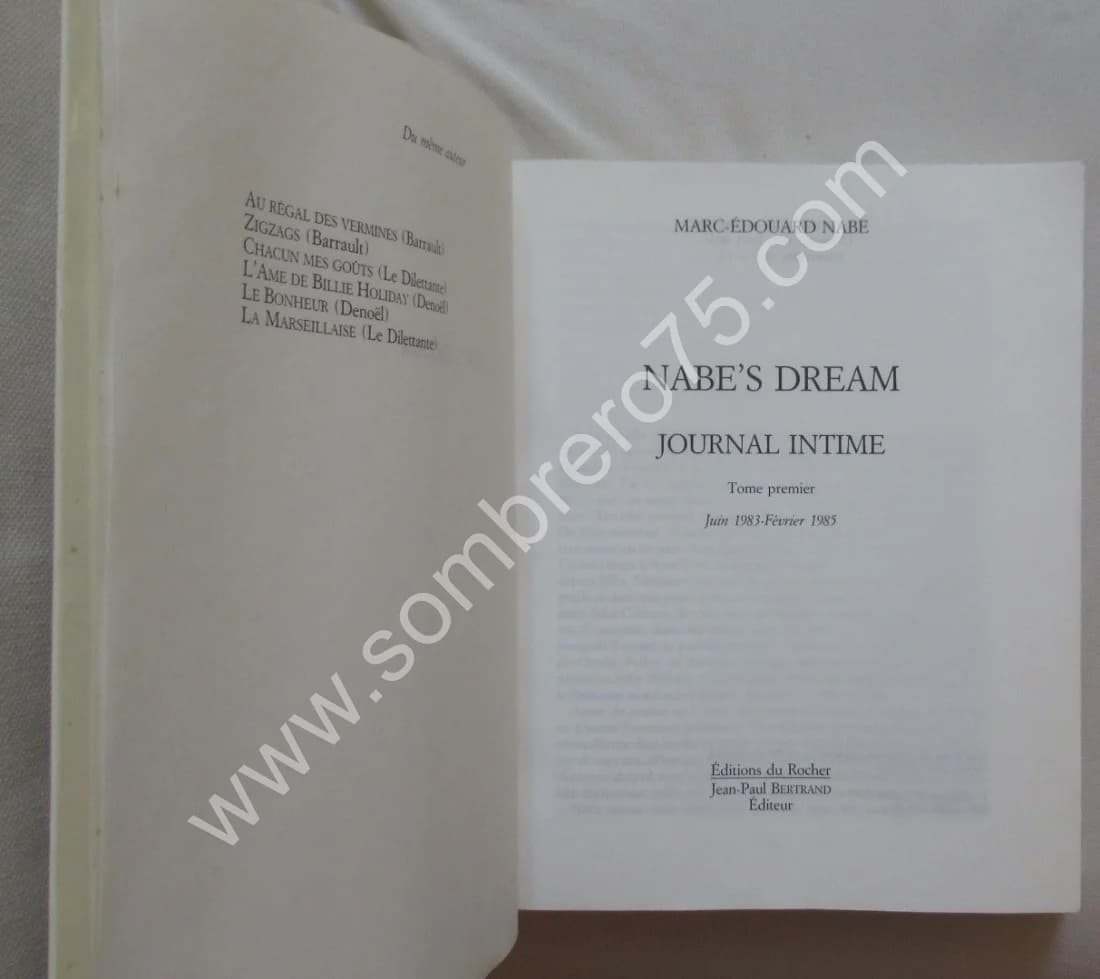 Nabe's Dream - Journal Intime 1. Marc Edouard NABE - Image 3