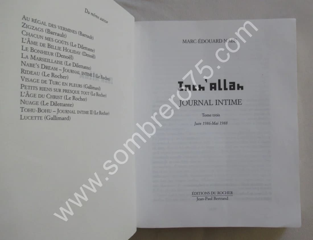Inch'Allah - Journal Intime 3. Marc Edouard NABE - Image 3