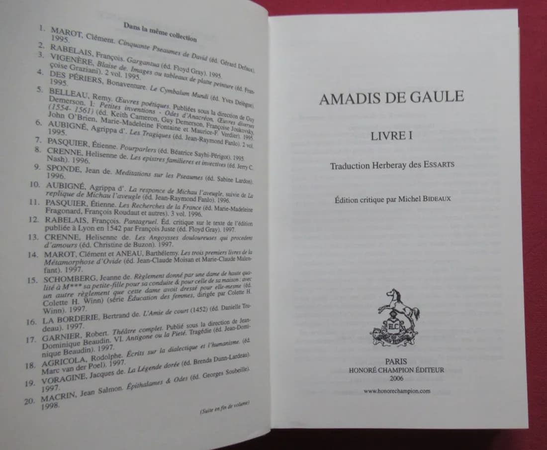 Michel BIDEAUX. Amadis de Gaule Livre I. TR 116 - Image 3
