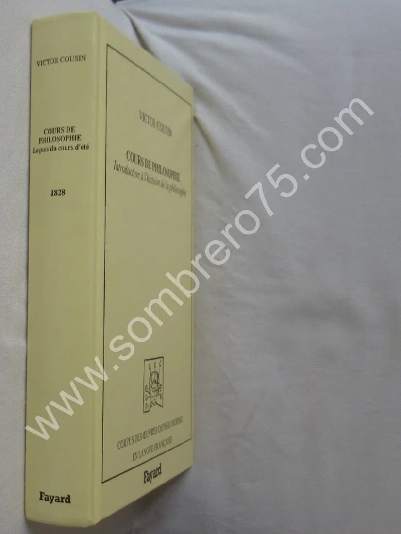 Cours de Philosophie. Introd. à l'Histoire de la Philosophie. V COUSIN - Image 2