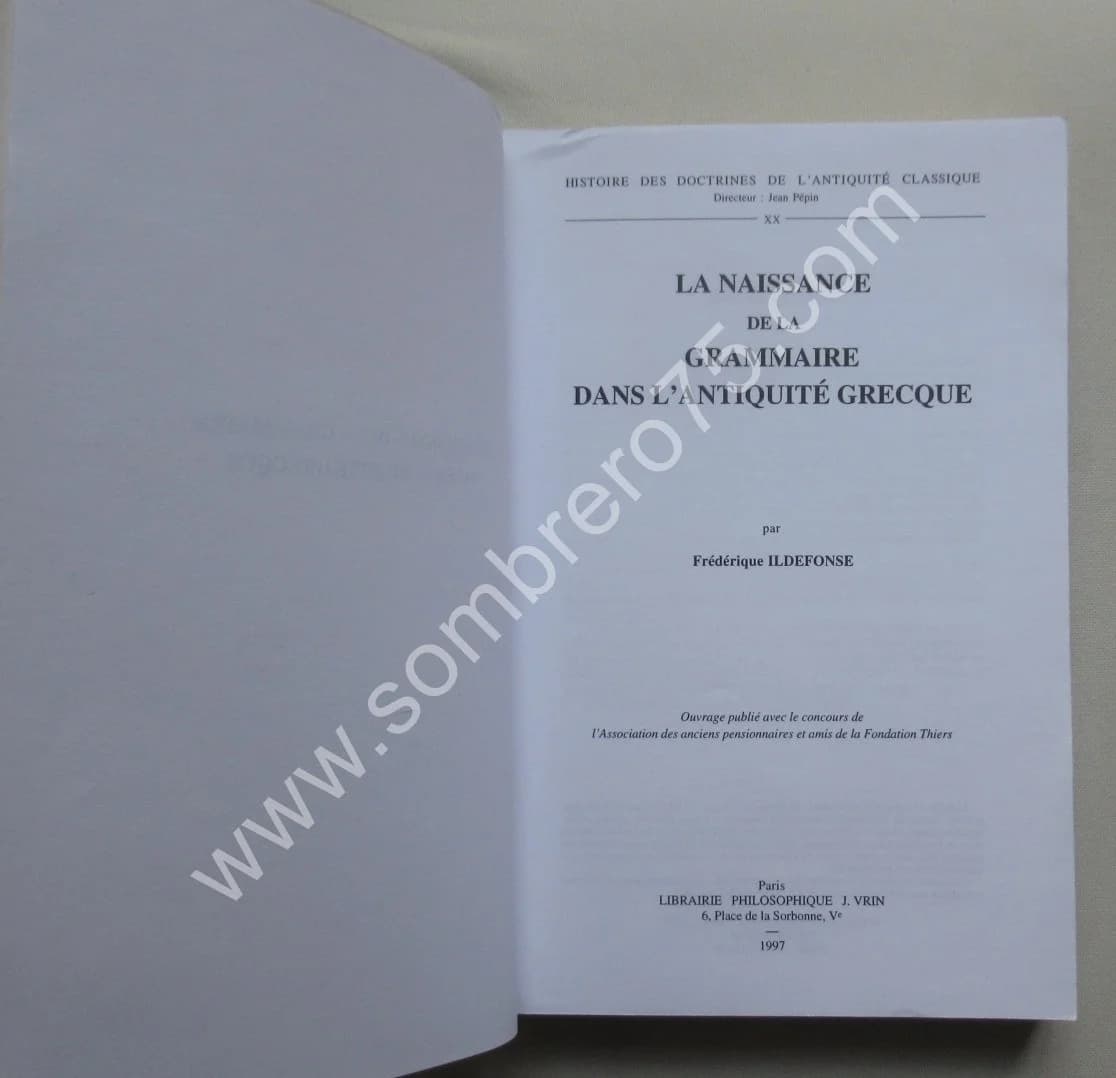 La Naissance de la Grammaire dans l'Antiquité Grecque. Fred. ILDEFONSE - Image 3
