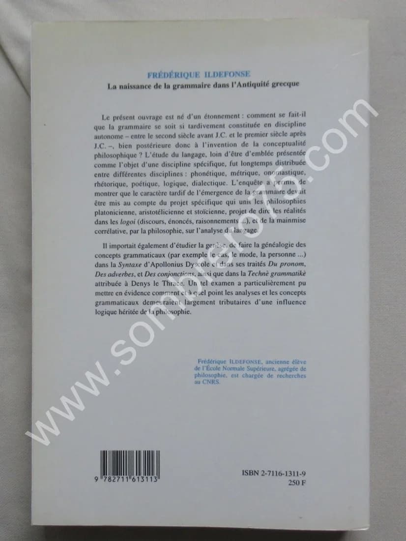 La Naissance de la Grammaire dans l'Antiquité Grecque. Fred. ILDEFONSE - Image 7