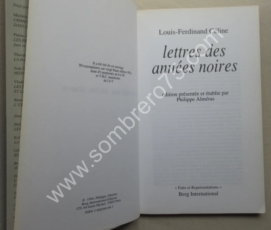 Lettres des Années Noires. L F CELINE - Image 3