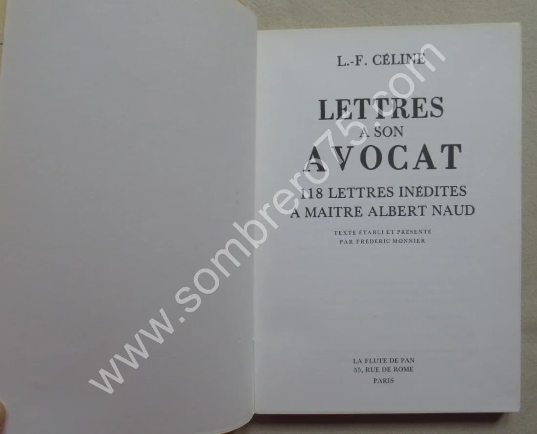 Lettres à son Avocat 118 lettres inédites. Louis Ferdinand CELINE 1984 - Image 3