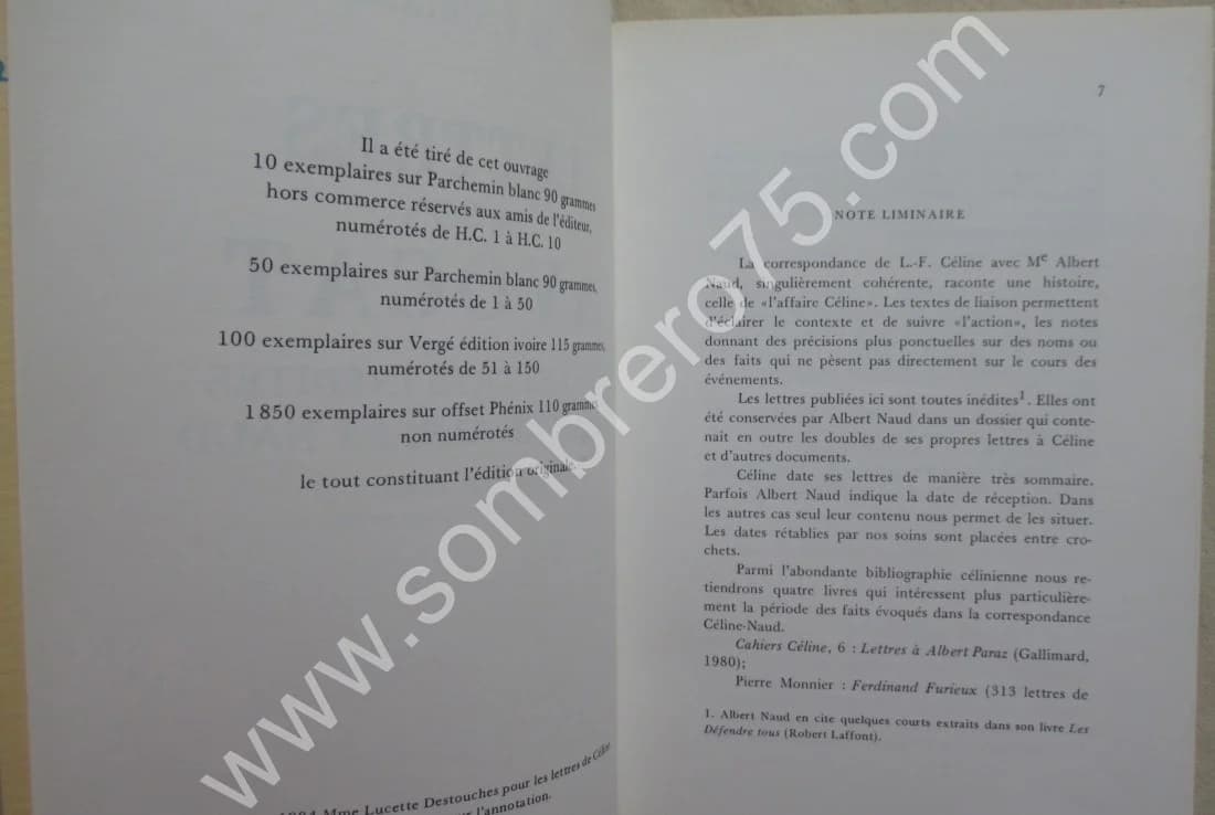 Lettres à son Avocat 118 lettres inédites. Louis Ferdinand CELINE 1984 - Image 4
