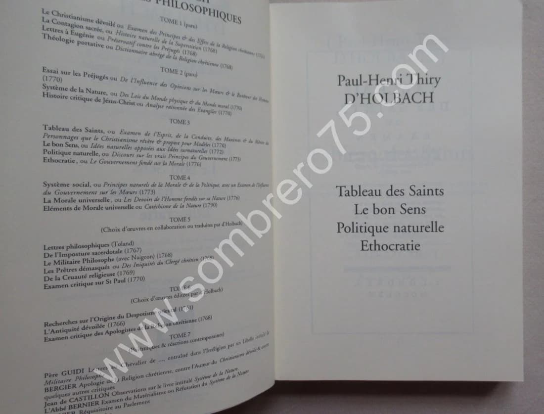 Oeuvres Philosophiques- 3 Tomes - Paul Henri Thiry - Image 4