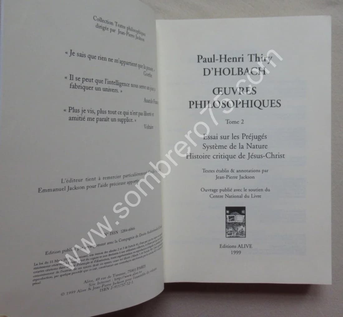 Oeuvres Philosophiques- 3 Tomes - Paul Henri Thiry - Image 6