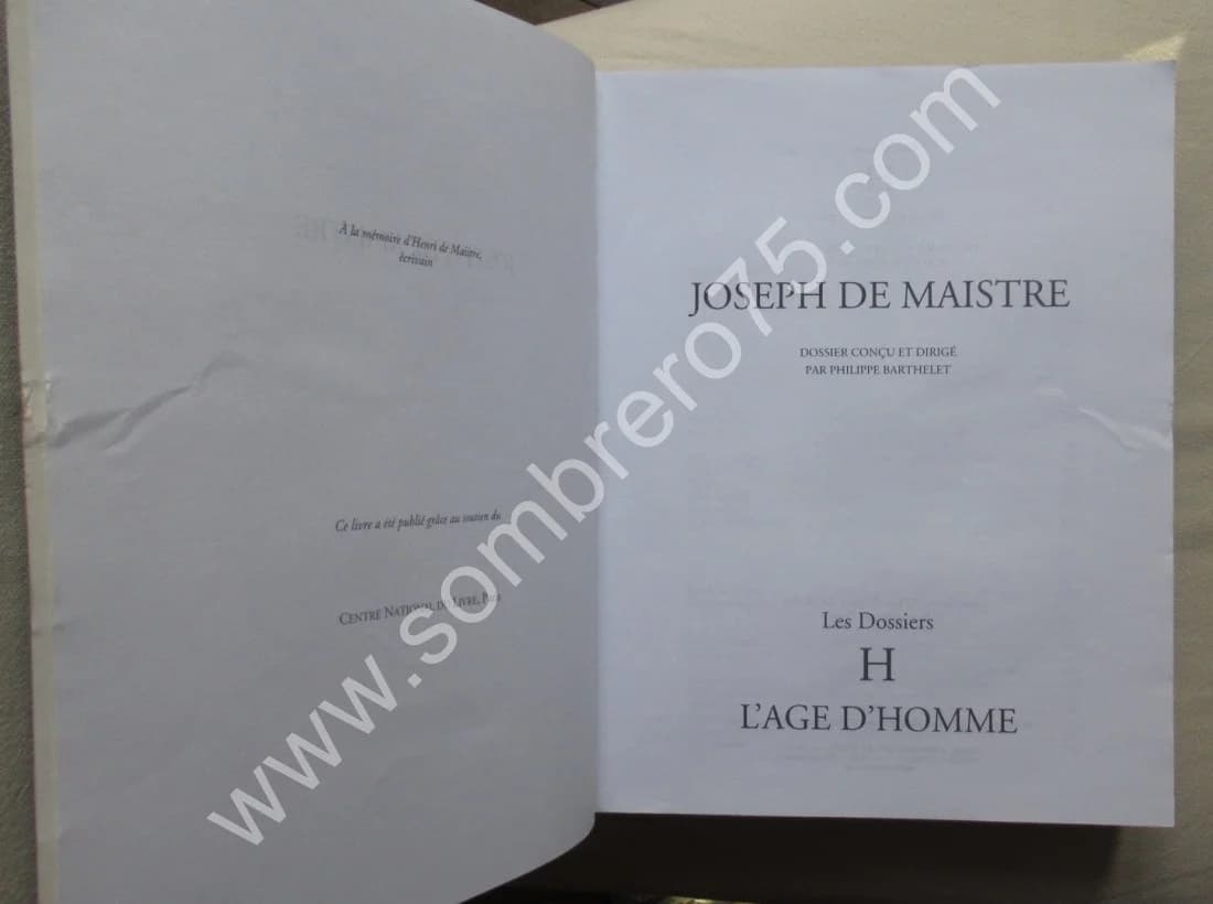 Joseph de Maistre. Dossier H - Image 3