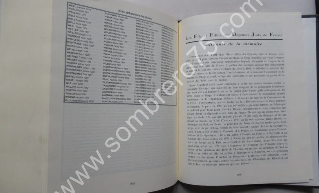 Le Mémorial des Enfants Juifs déportés de France. S. KLARSFELD. 1994 - Image 6