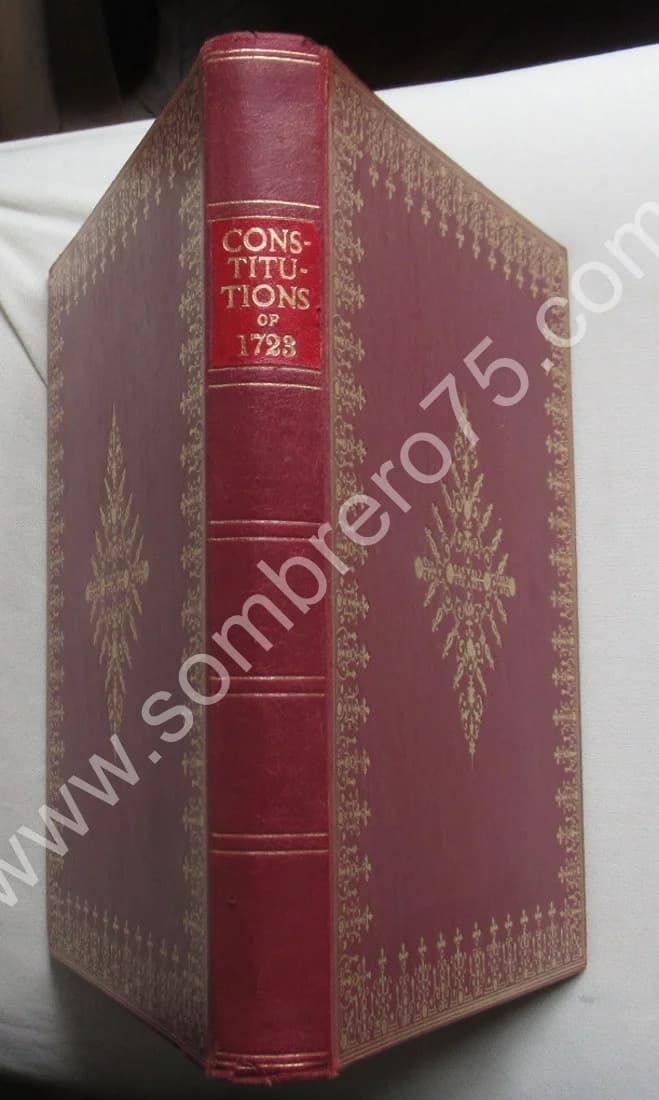 Reproduction des Constitutions des Francs Maçons de 1723. Anglais/Français. 1952