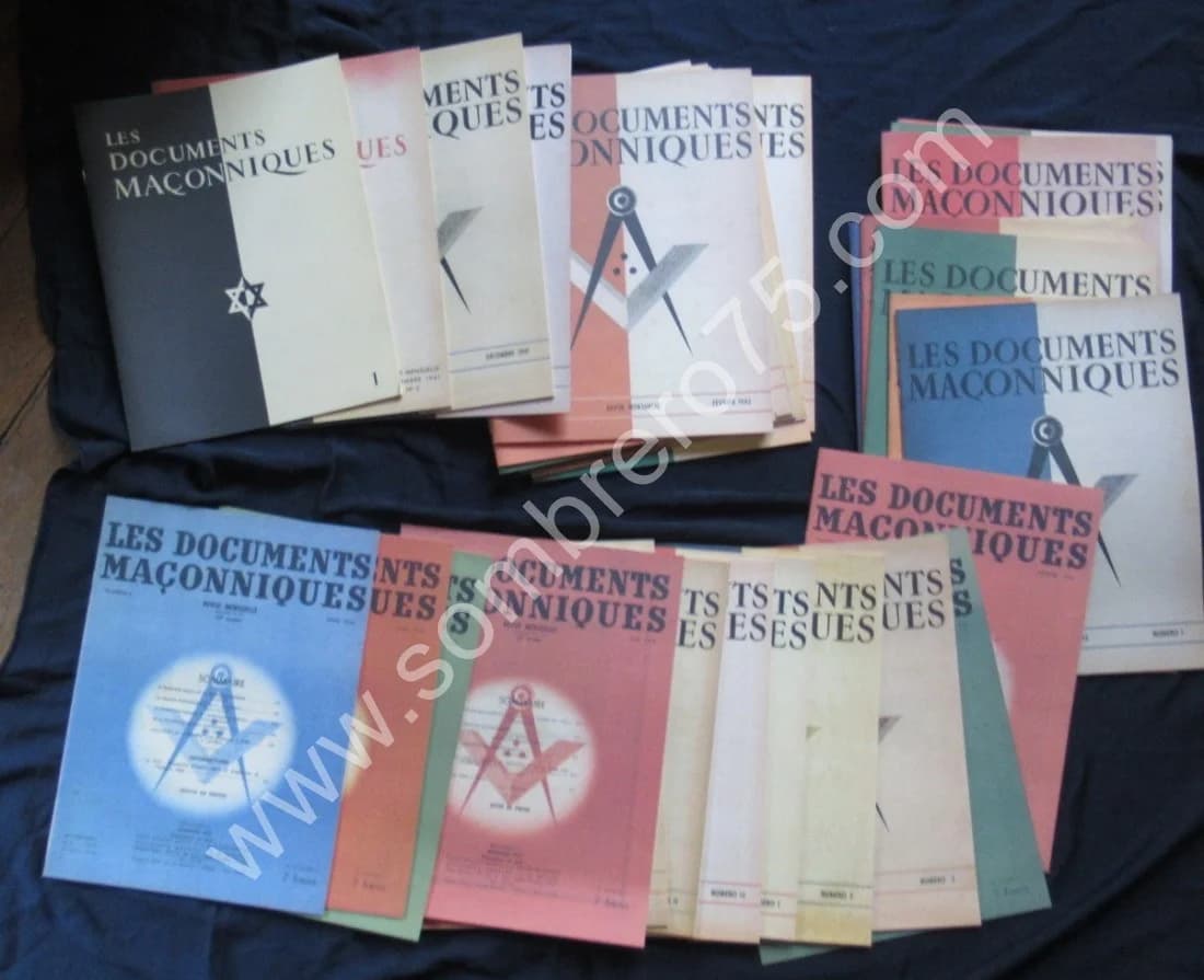 Les Documents Maçonniques - Revue Mensuelle - 33 numéros Complets 1941 à 1944