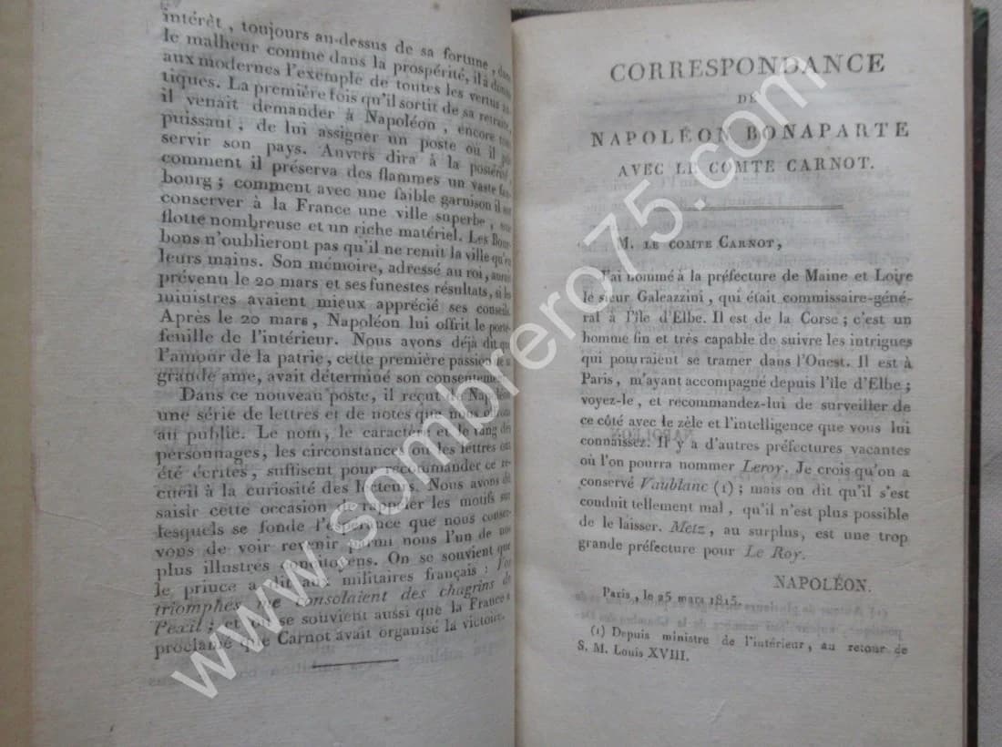 Correspondance de Napoléon Bonaparte avec le Comte Carnot. 1819 - Image 4
