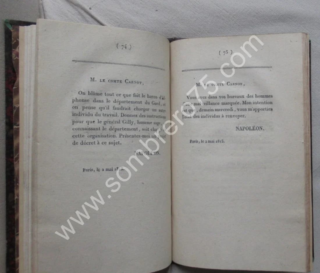 Correspondance de Napoléon Bonaparte avec le Comte Carnot. 1819 - Image 5