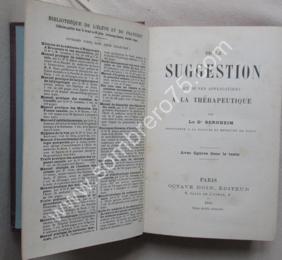 De la Suggestion et de ses applications H BERNHEIM 1886 - Image 3