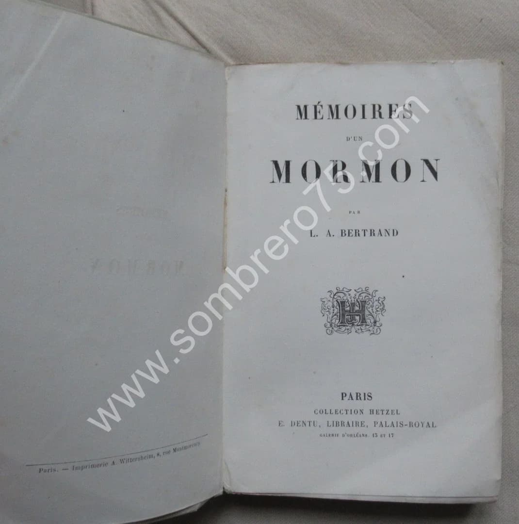 Mémoires d'un Mormon. L. A. BERTRAND - Image 2