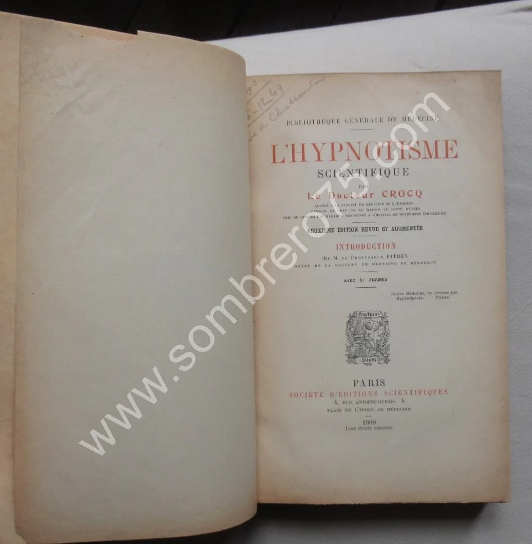 L'Hypnotisme Scientifique par le Docteur CROCQ. 1900 - Image 4