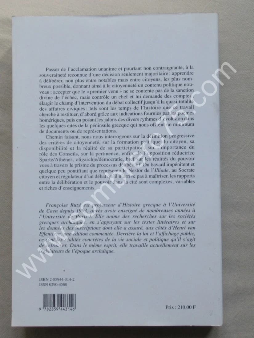 Délibération et Pouvoir dans la cité grecque de Nestor à Socrate. Fr. RUZE - Image 8