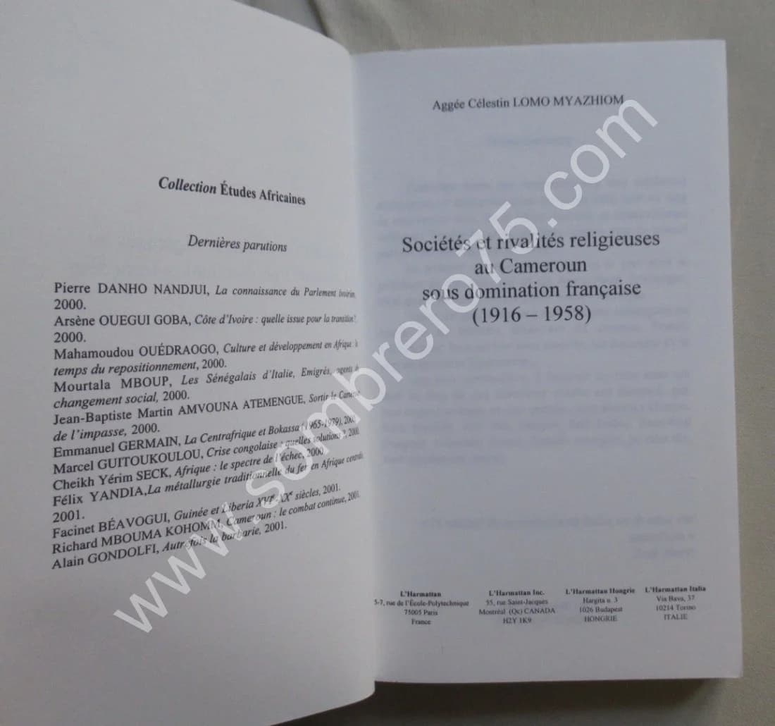 Sociétés et Rivalités Religieuses au Cameroun sous domination Française. LOMO MYAZHIOM - Image 3
