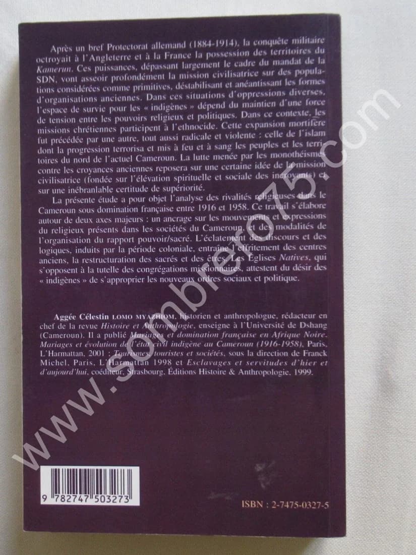 Sociétés et Rivalités Religieuses au Cameroun sous domination Française. LOMO MYAZHIOM - Image 7