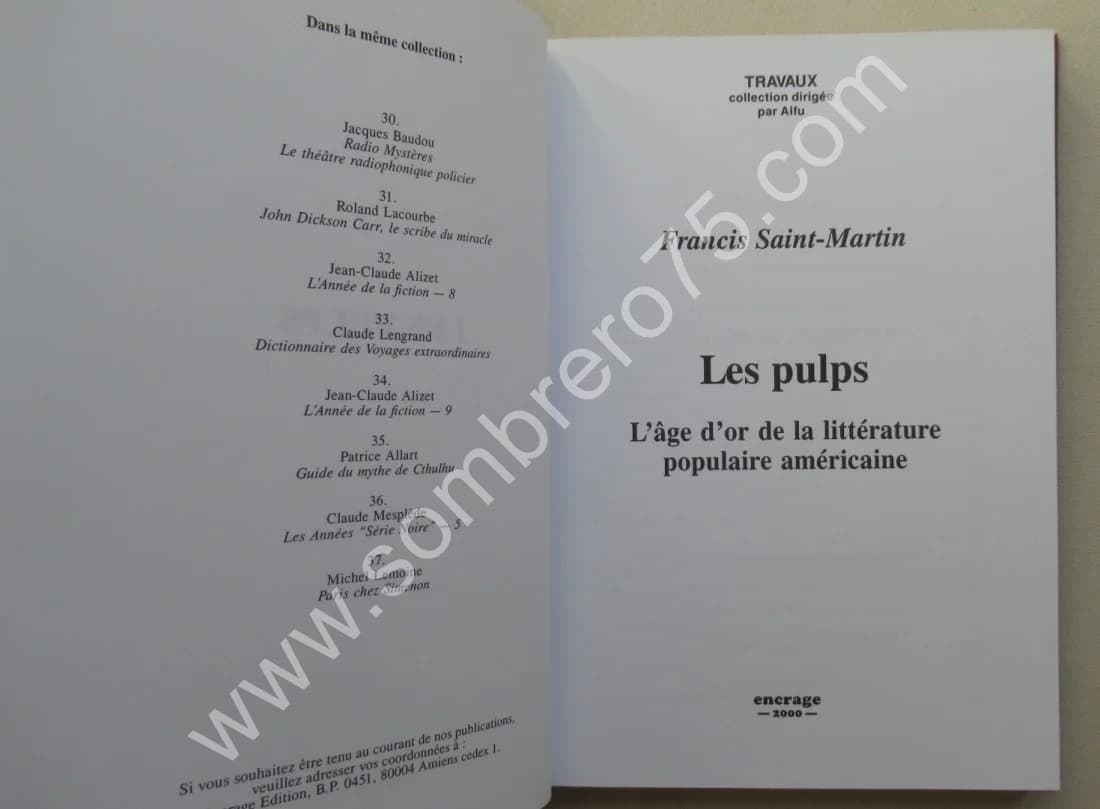 Les Pulps L'Âge d'Or de la Littérature Populaire Américaine. Fr. SAINT MARTIN - Image 3