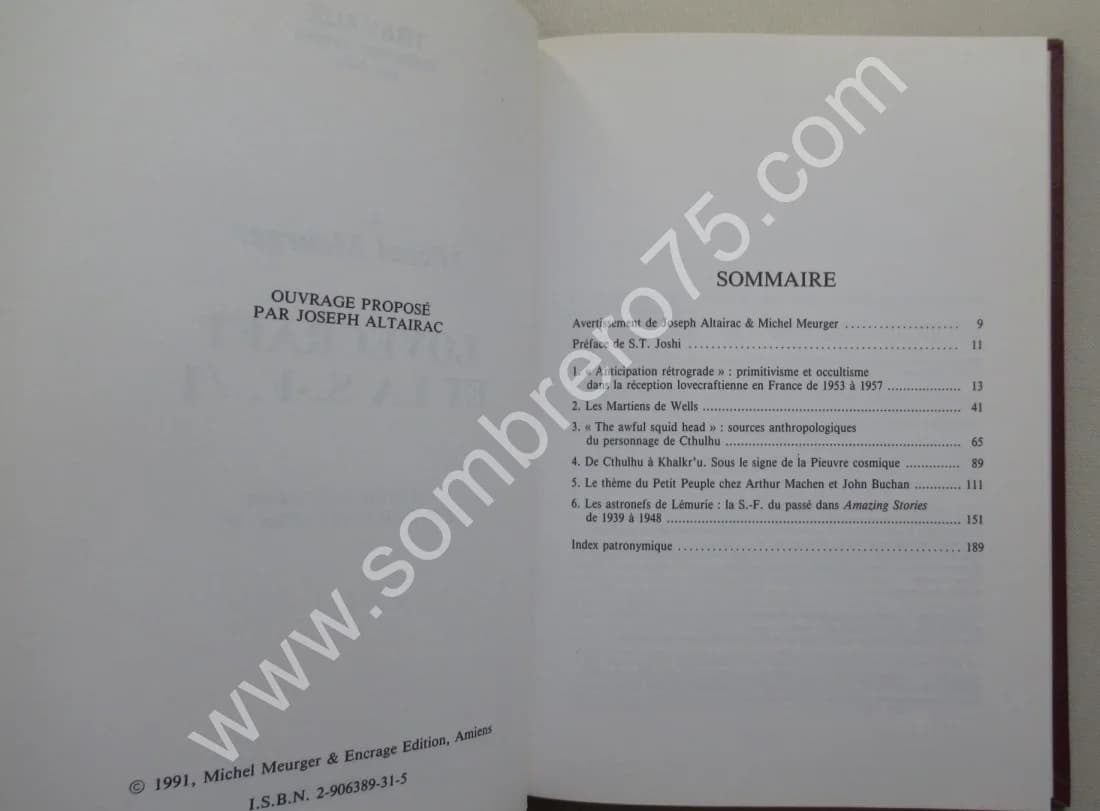Lovecraft et la S. F. /1. Cahiers d'Etudes Lovecraftiennes III. M. MEURGER - Image 4