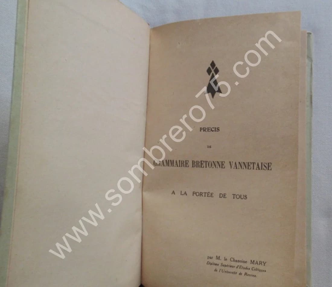 Précis de Grammaire Bretonne Vannetaise. Chanoine MARY - Image 3