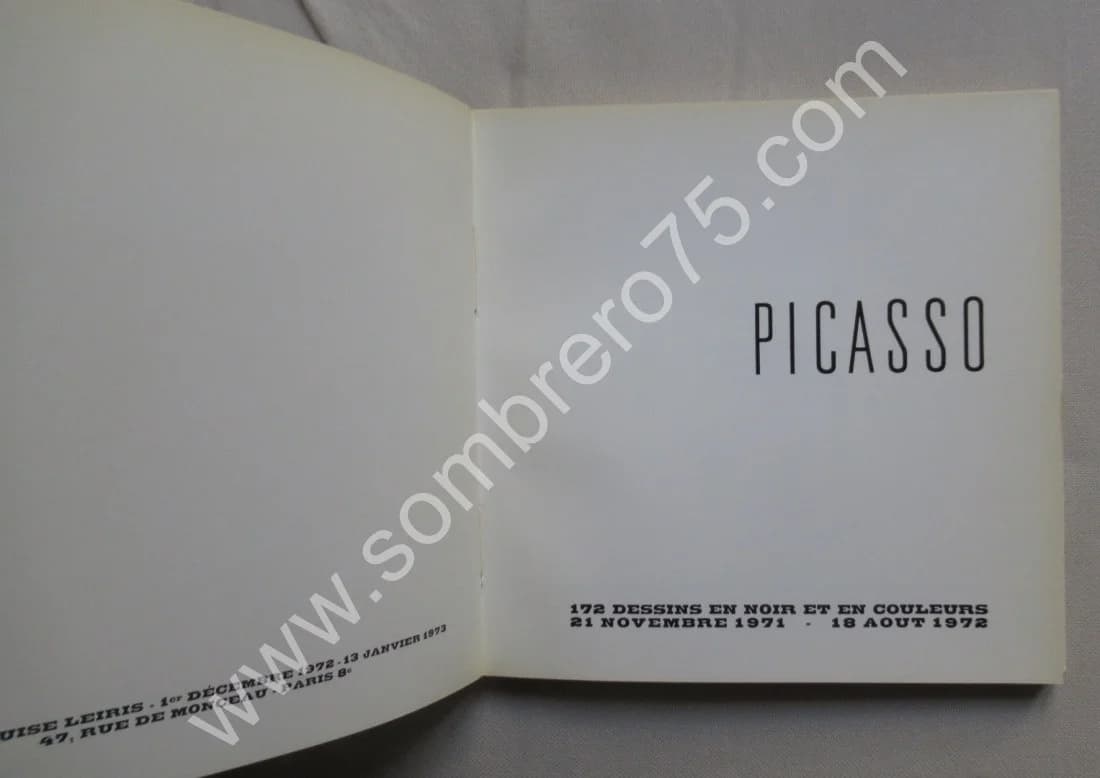 Picasso 172 Dessins en Noir et en Couleurs. Galerie Leiris - Image 4