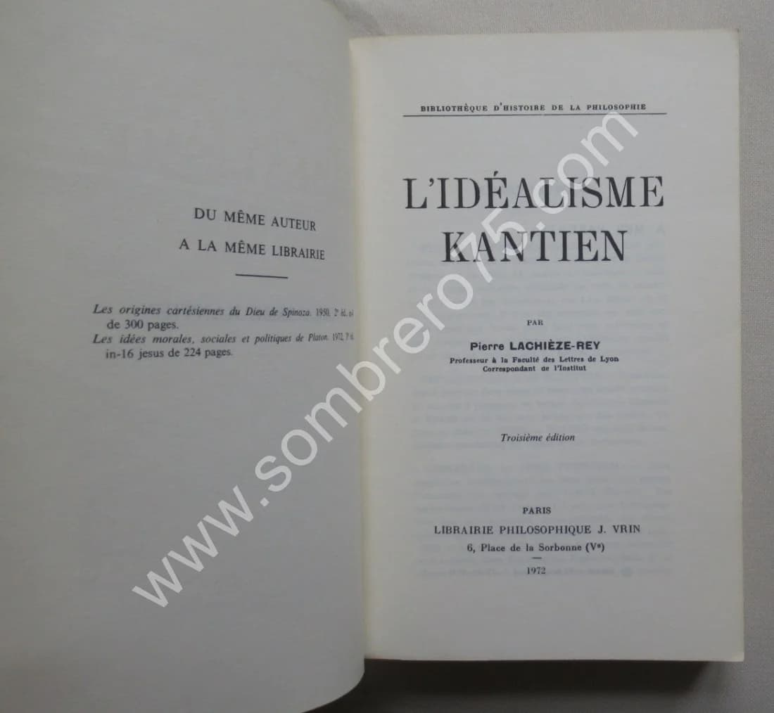 L'Idéalisme Kantien. Pierre LACHIEZE REY - Image 3