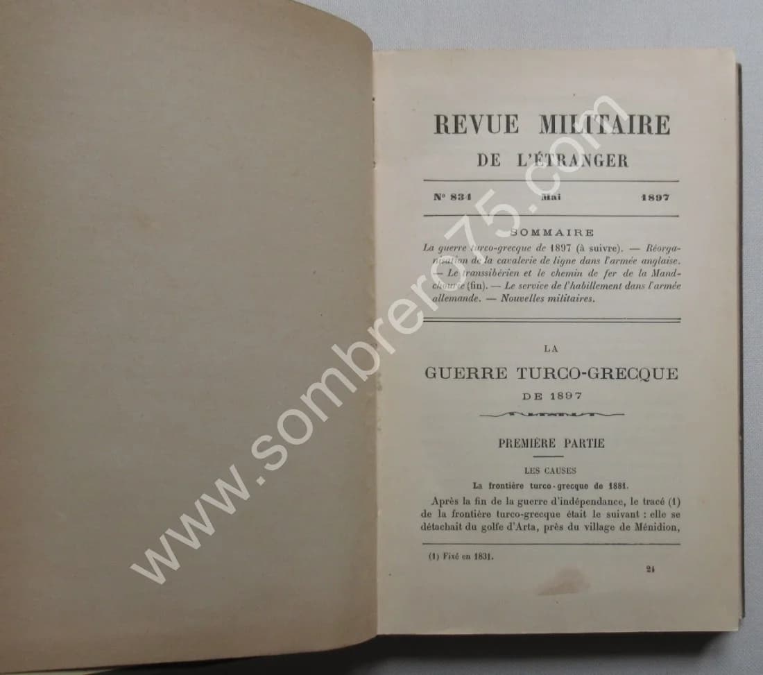 Guerre Turco Grecque 1897. Revue Militaire de l'Etranger (8 numéros) - Image 2