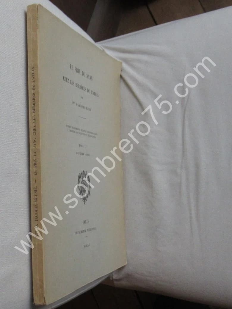 Le Prix du Sang chez les Berbères de l'Atlas. Tome XV. 2e Partie. JACQUES MEUNIE - Image 2