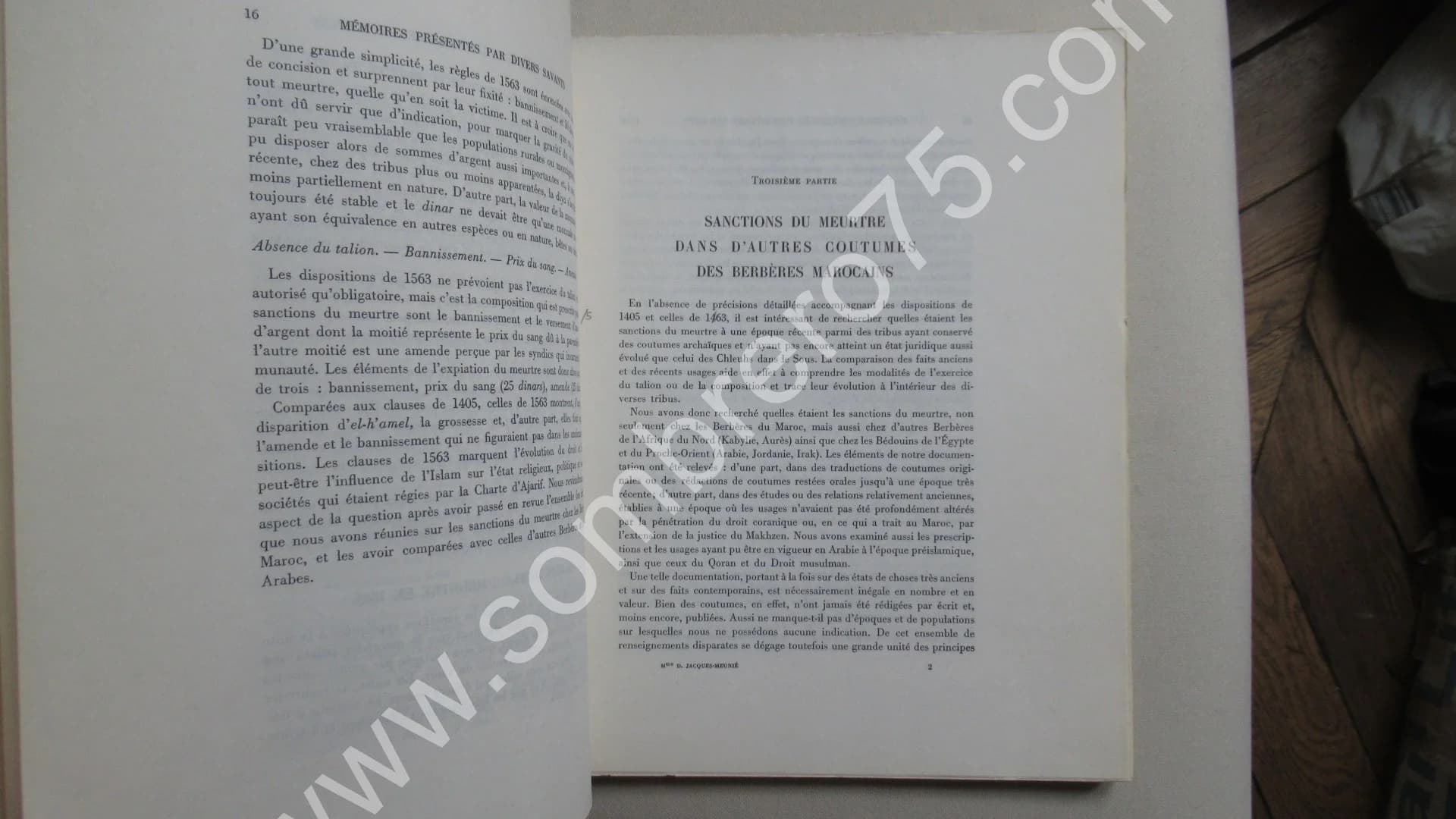 Le Prix du Sang chez les Berbères de l'Atlas. Tome XV. 2e Partie. JACQUES MEUNIE - Image 5