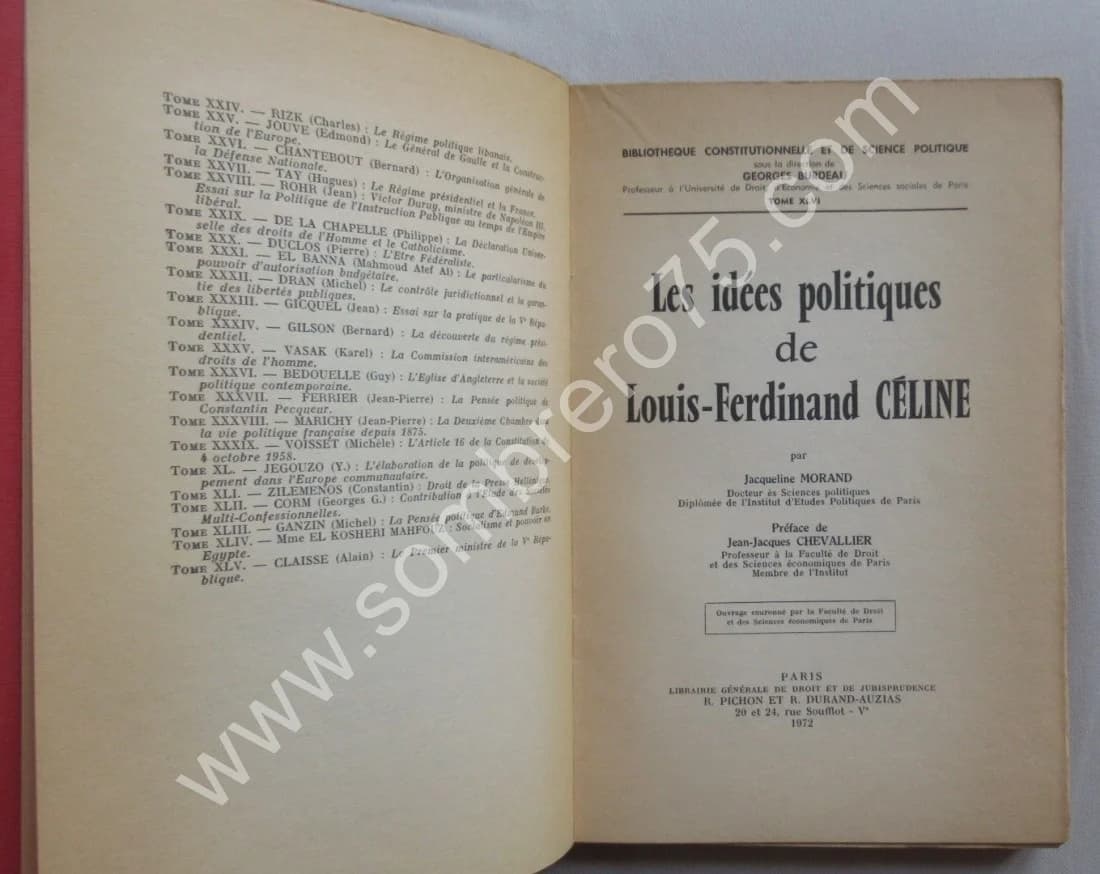 Les Idées Politiques de Louis Ferdinand CELINE. Jacqueline MORAND - Image 7