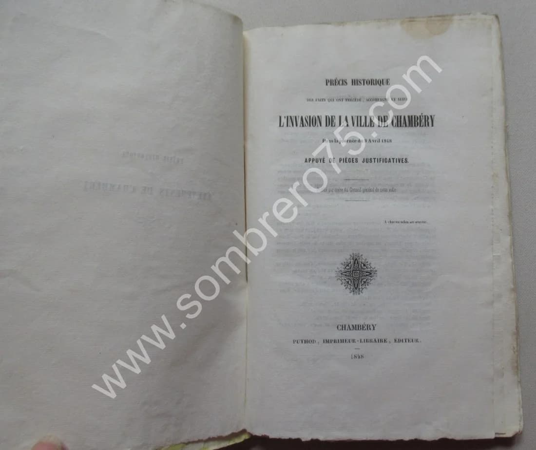 Précis Historique. L'Invasion de la Ville de Chambéry. Journée du 3 Avril 1848 - Image 3