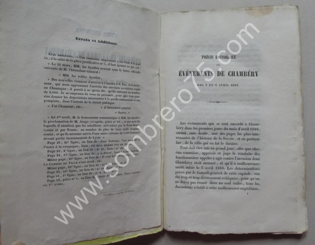 Précis Historique. L'Invasion de la Ville de Chambéry. Journée du 3 Avril 1848 - Image 4
